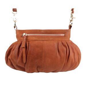 Junior Drake BROWN GENUINE LEATHER MEDIUM X-BODY SHOULDER BAG HANDBAG PURSE